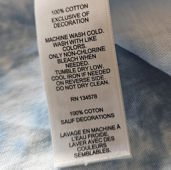 Vineyard Vines Blue Tie Dye Ling Sleeve Pocket Tee Shirt Womens Size Small - Picture 7 of 8